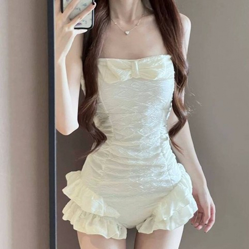 Swimsuit Women's Korean-style Ins High-end Girl's Small Chest Gathering New 2025 Pure Desire Sling Hot Springs