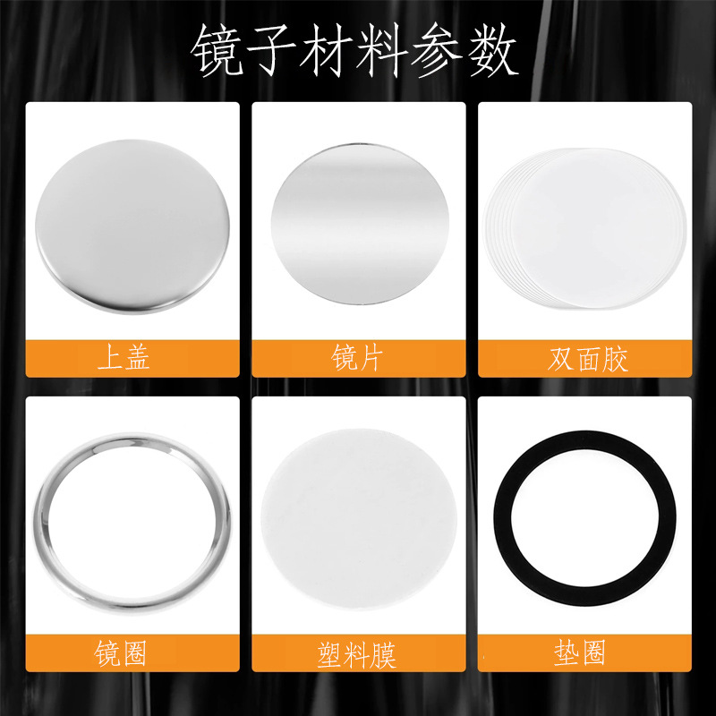 Picture of Tinplate Makeup Mirror Metal Consumables Glass Material Blank Round Set Homemade Creative Badge Tools