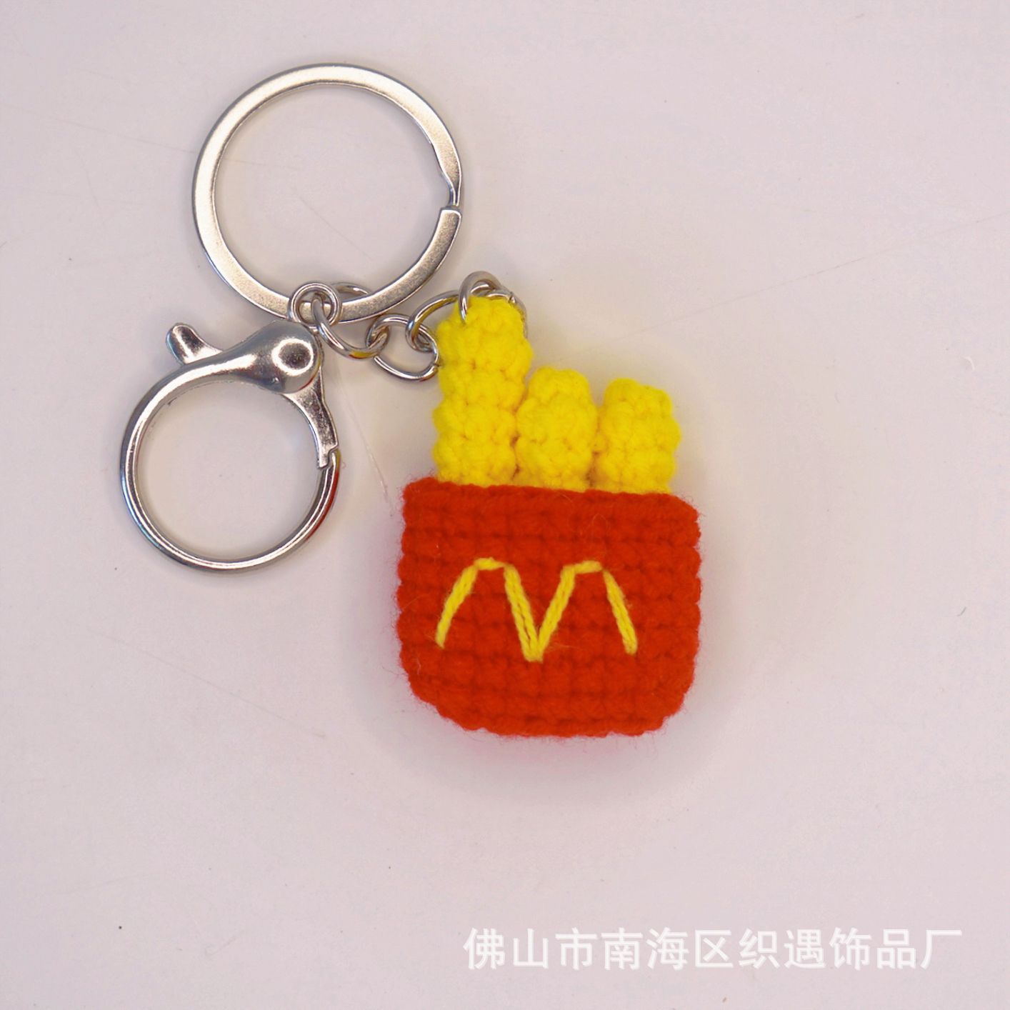 Picture of Handmade crocheted Cola package simulation food pendant creative wool woven small pendant keychain bag pendant