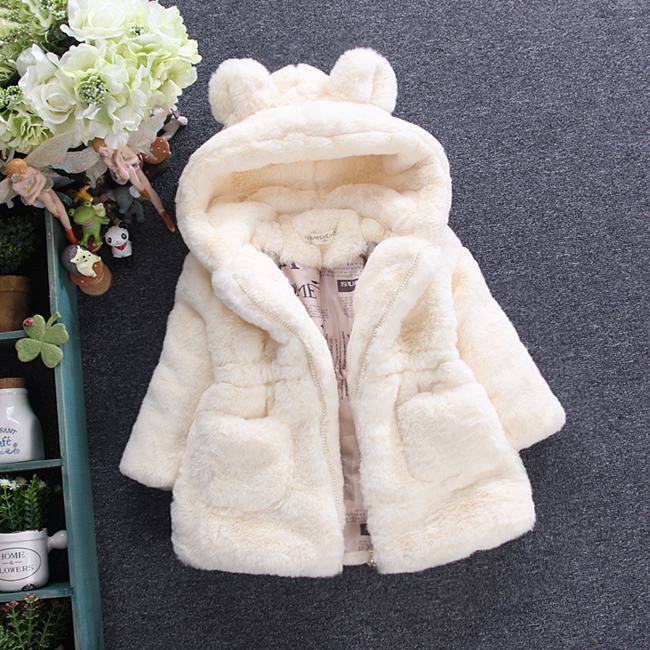 Picture of Foreign Trade Cross-border Girls' Winter cotton and thickening Coat Children's Ear Woolen Sweater Children's Baby Warm Cotton Coat