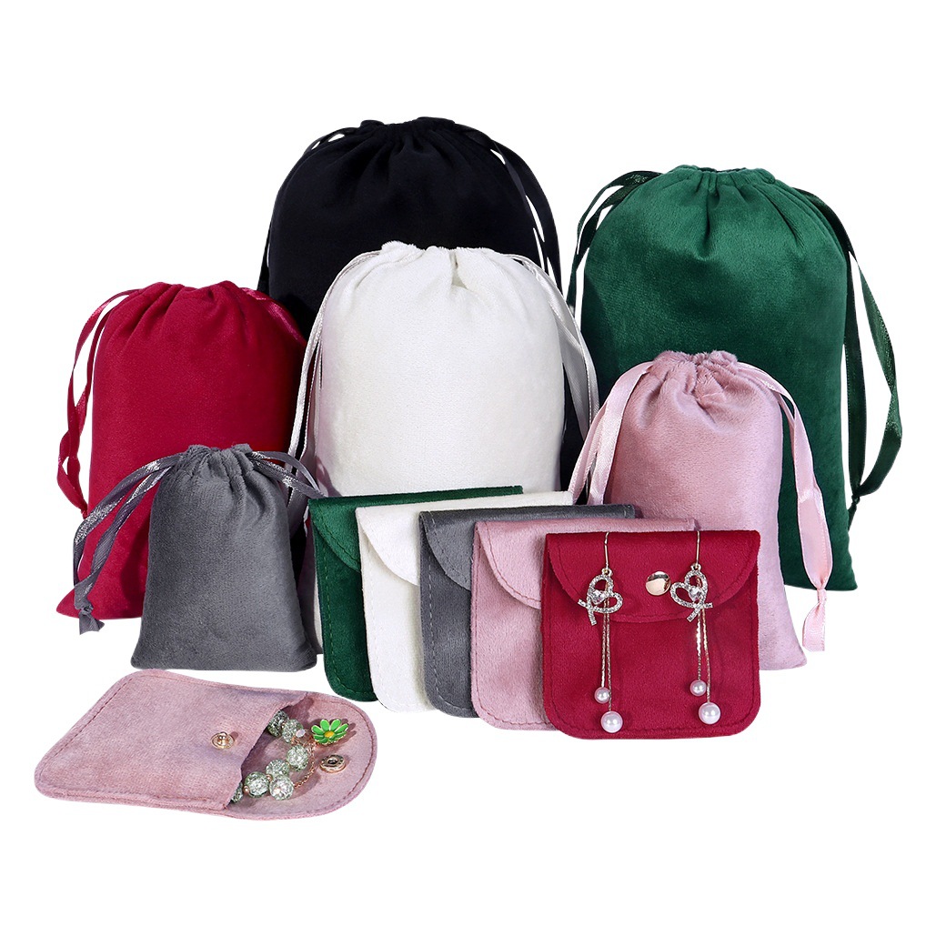High-grade Lisi flannel bag drawstring headphone charging treasure storage bag jewelry flannel bag wholesale