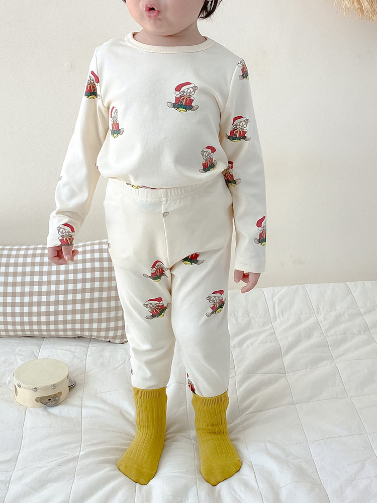 Picture of Children's Pajamas suit Baby's Christmas Home Clothes Class A Boys' Pajamas Girls' Long Sleeve Trousers
