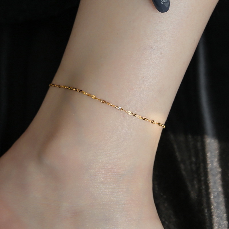 Picture of Anklet for Women 2024 New Trendy 18K Gold Internet Celebrity Style Anklet Titanium Steel Rose Gold Fairy Ins Simple Non-Fading Fine