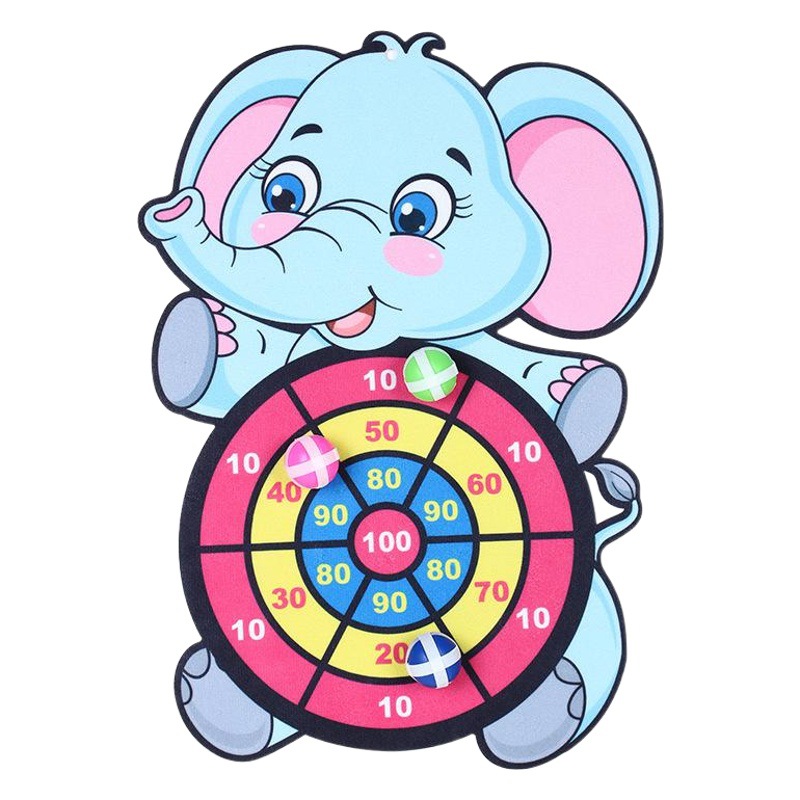 Children's Sticky Ball Dart Board Cartoon Pattern Ball Toy Parent-Child Interactive Elephant Suction Disc Ball Throwing Target Ball