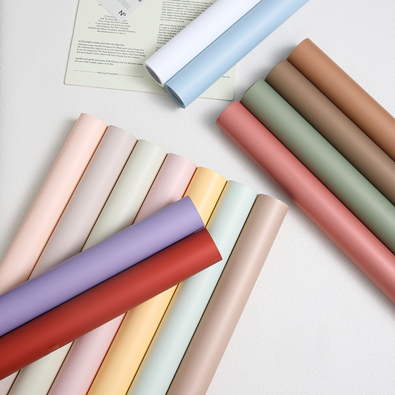 Floral Packaging Material 7.8S Pure Color Matte Frosted Morning Mist Opp Roll Flower Wrapping Paper DIY Flower Shop Bouquet Wrapping Paper