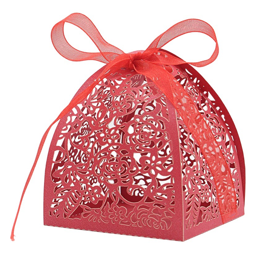 Cross-border laser hollow candy box European wedding party bride rose chocolate candy box spot wholesale