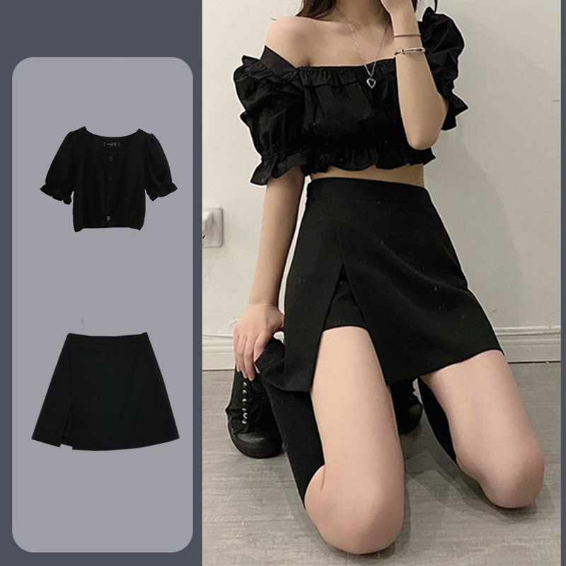 High-Waisted Slimming A-Line Skirt Internet Celebrity Hot Style Spicy Girl Short Skirt Women's Half-Length 2025 Summer New Plus-Size Skirt for Chubby Women