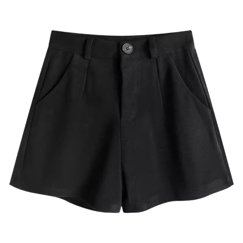 Woolen casual shorts women's 2023 autumn and winter new high waist slim wide leg pants fashion Korean chubby girl plus size boots pants