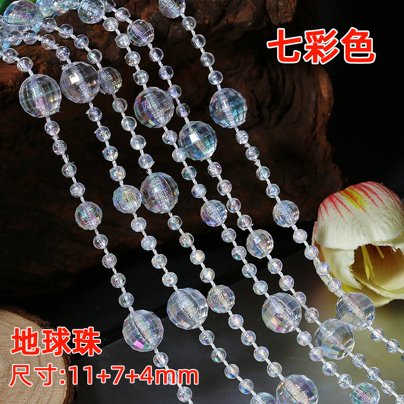 Picture of Acrylic Imitation Crystal Bead Curtain Living Room Decorative Transparent Line Curtain Bead Chain Ceiling Window Curtain Wedding Decoration
