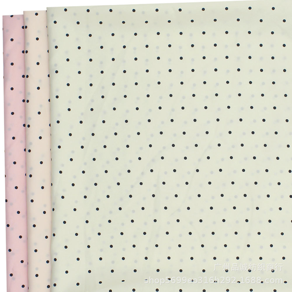 Ripped Card Plain Satin Printed 0.3cm Dot Chiffon Printed Spring and Summer Blouse dress Skirt Fabric