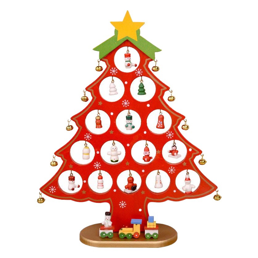 Christmas decorations small Christmas tree ornaments wooden mini Christmas tree desktop decoration Christmas gifts cross-border explosions