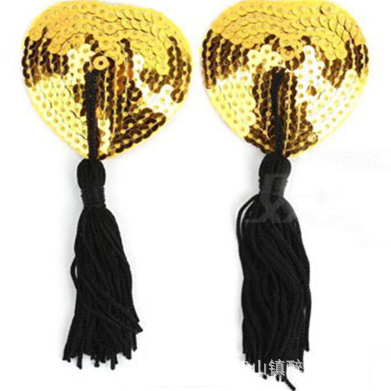 Picture of Sexy tassel heart-shaped sequin breast paste sexy underwear accessories sexy anti-exposure seamless sexy lingerie blood drop