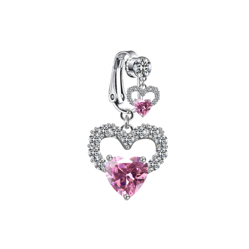 Picture of Gaby European and American Cross-Shaped Navel Ring Planet Moon Navel Ring Navel Ornament Rabbit Heart Non-Porous Navel Nail Ear Clip Dual Use