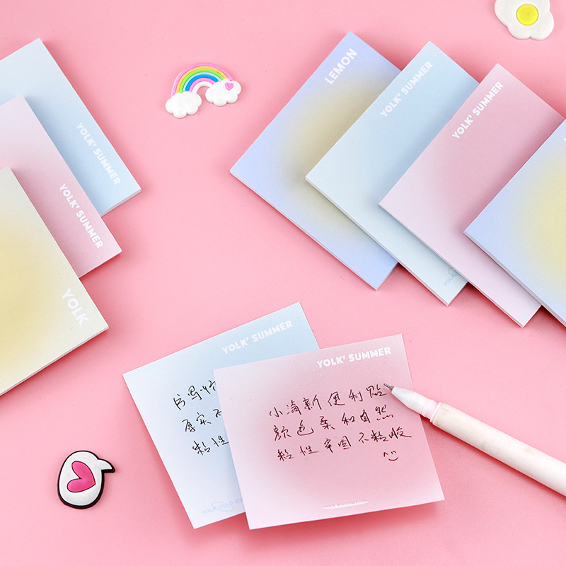 Picture of Ins style summer color egg yolk halo note sticker student hand account sticker simple gradient sticky note wholesale