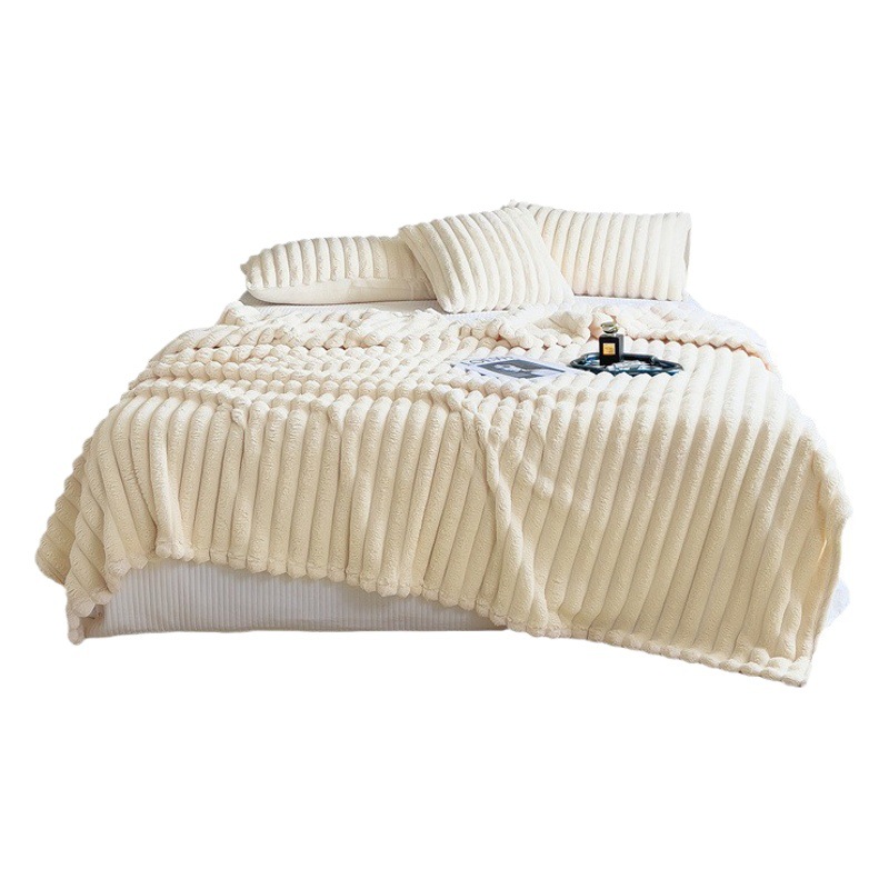 New rabbit plush blanket sofa blanket leisure blanket autumn and winter bedroom thickened warm blanket air conditioning blanket nap
