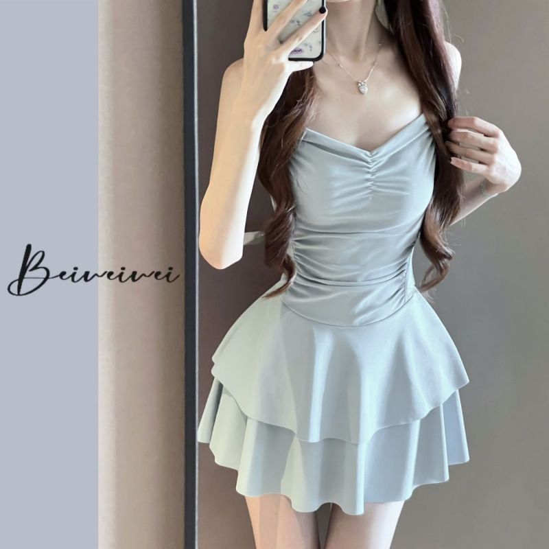 2025 New Swimwear Women's Flesh Covering Slimming Beautiful Backless 2025 New Hot Spring Belly Covering Women's High-end Sense