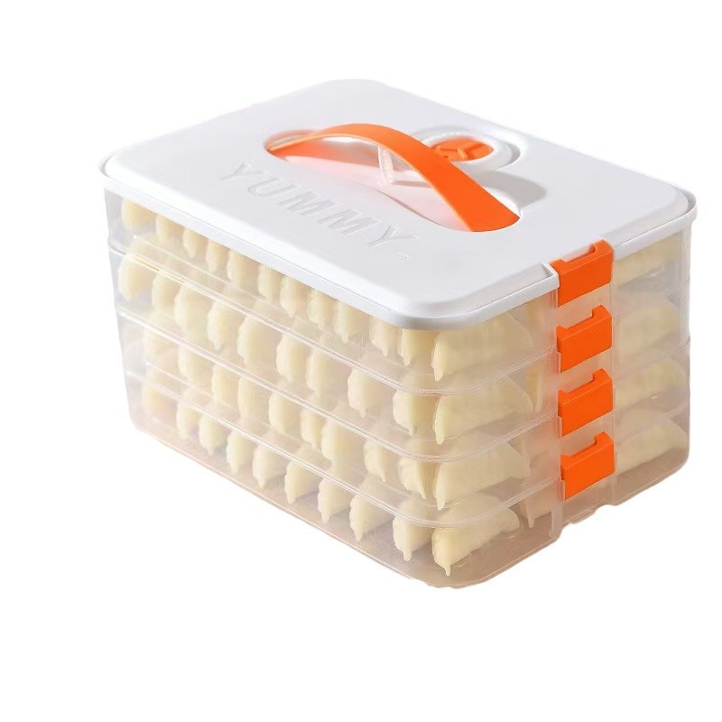 Picture of Frozen Dumpling Box Kitchen Household Dumpling Box Refrigerator Food Grade Fresh-keeping Box Thickened Storage Box Plastic Wonton Box