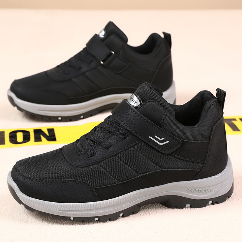 Workwear shoes men's autumn new factory direct outdoor casual elderly shoes Velcro trendy walking shoes dad shoes