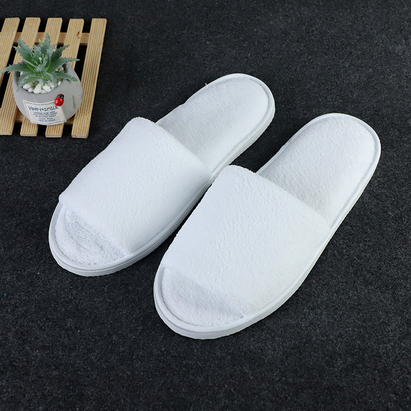 Picture of Disposable solid color coral fleece slippers hotel homestay couple slippers room hotel thickened slippers wholesale
