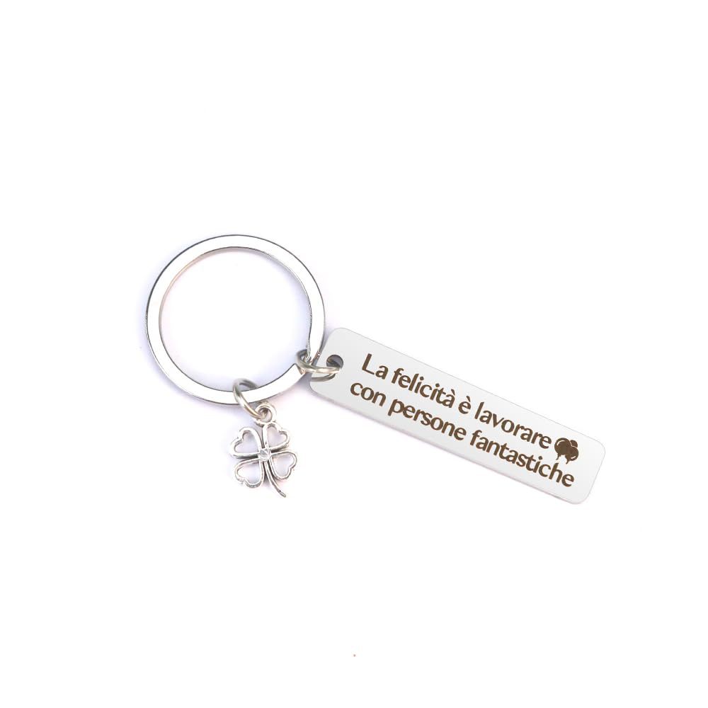 Picture of Customized German Russian Spanish Stainless Steel Keychain Commemorative Blessing Colleagues Keychain Can be customized with graphics and text