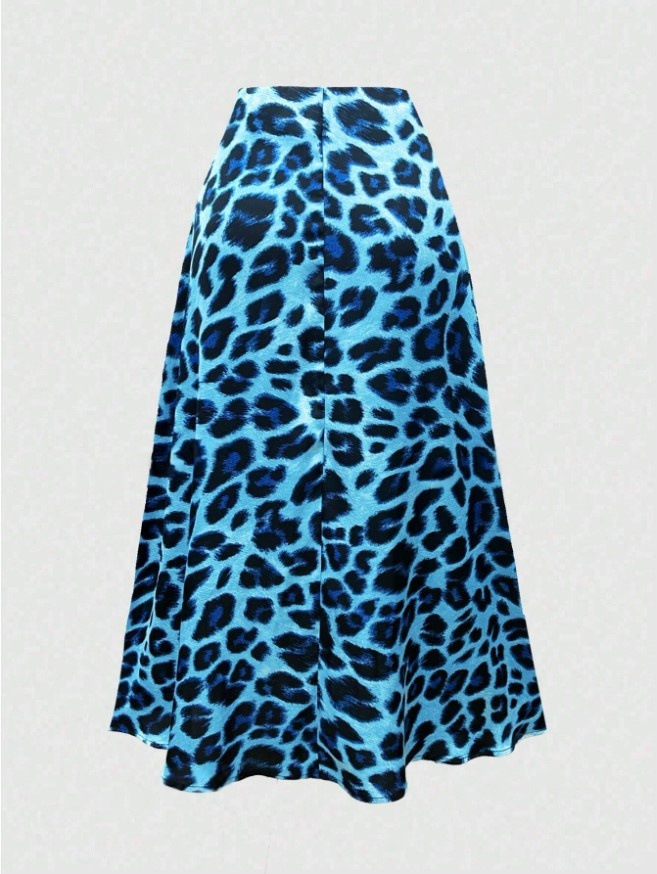 Picture of Cross-Border Women's Satin Skirt Spring and Summer New Sexy Leopard Print Amazon Imitation Silk Printed Long Skirt