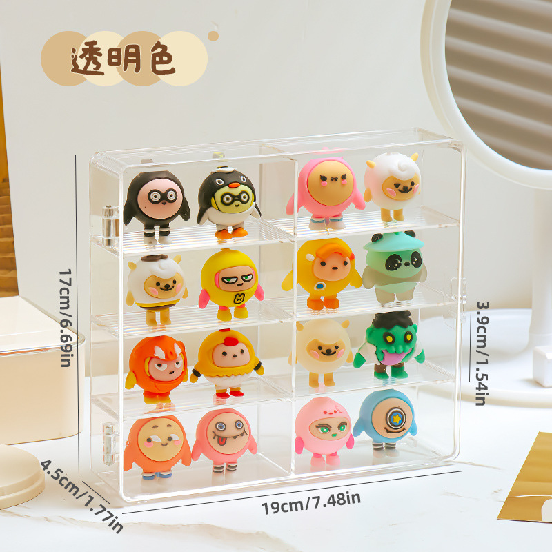 Picture of Cross-border Explosions High-rise Large Cute Grain Storage Box Deckered Dust-proof Desktop Doll Acrylic Display Stand
