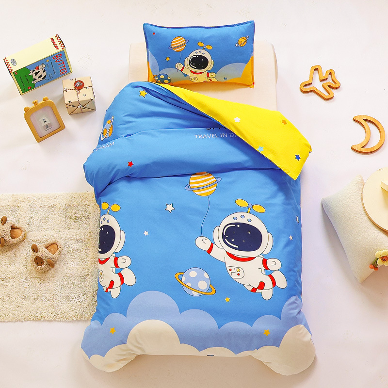 Picture of Kindergarten Quilt Three-Piece Set Baby Nap Quilt Children's Cotton Six-Piece Set Removable and Washable Cartoon Quilt for Summer