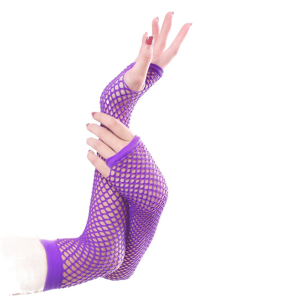 Cross-Border Thick Fishnet Gloves, Unisex Sexy Gloves, Long Gloves, Punk Gloves, Half-Finger Gloves, Nightclub Sexy