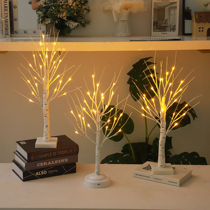 Cross-Border New Led Birch Tree Lights Artificial Modeling Lights Christmas Bedroom Room Home Decoration Lights Tree Lights