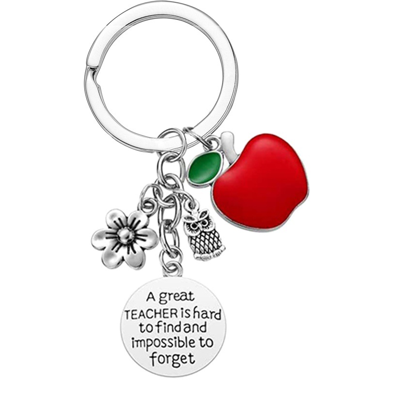European and American cross-border hot selling Teacher's Day Thanksgiving gift stainless steel keychain birthday Valentine's Day Christmas gift