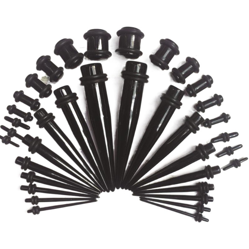 Wholesale 36Pcs Set Piercing Jewelry Pointed Cone Ear Expansion Ear Nail Uv Black Pointed Cone Ear Expander Manufacturer Supply