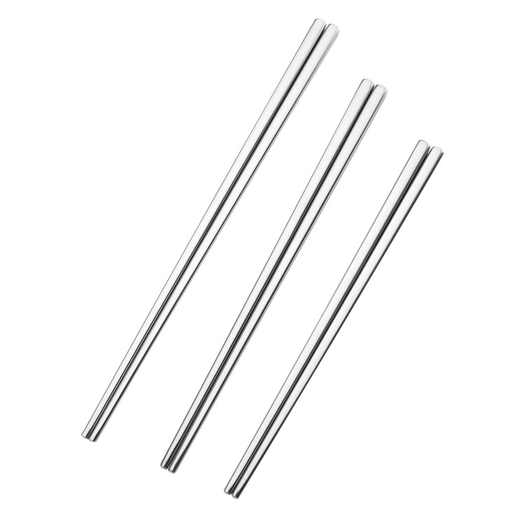 Picture of 304 Stainless Steel Chopsticks Non-Slip Anti-Scalding Square Iron Tidy Household Korean-style Barbecue Hotel Canteen Tableware LOGO
