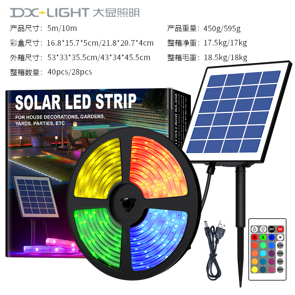 Picture of Solar light with 5050RGB outdoor courtyard atmosphere camping stall waterproof soft light bar outdoor wiring-free