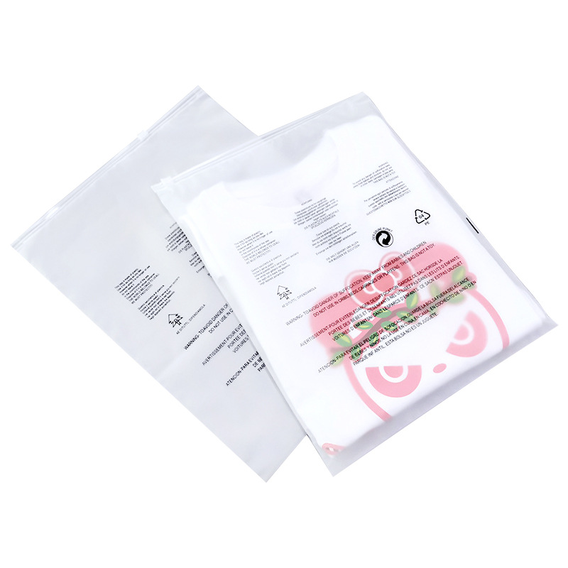Picture of Spot warning cpe frosted zipper bag cross-border e-commerce clothing packaging bag transparent plastic sealed self-sealing bag