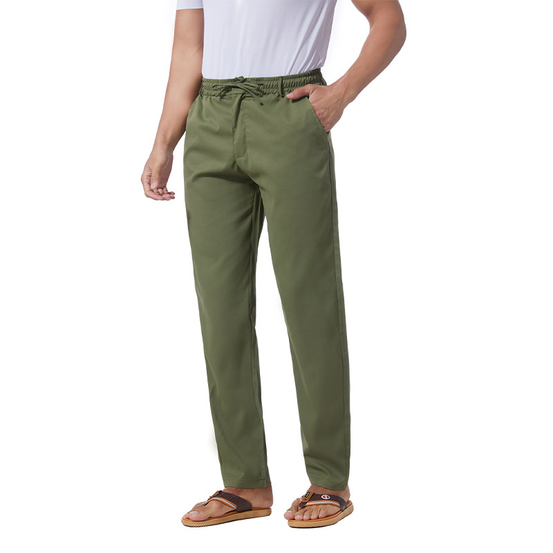 Picture of 2022 summer casual pants men's loose straight overalls long pants men's thin work Business stretch pants men