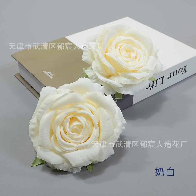 Picture of Simulated Flower Curled Rose Flower 12cm Safe Rose Wedding Background Wall Decoration Arch Flower Arrangement Gift Box with Flowers