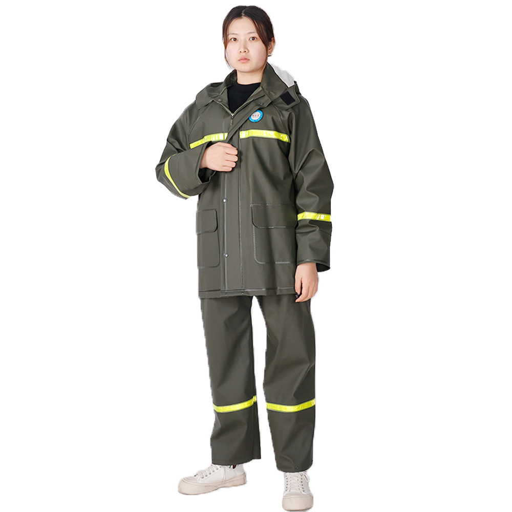 Picture of Xiong Xuemei Raincoat Electric Car Motorcycle Men and Women Adult Riding Work Take-out Waterproof Raincoat Rain Pants Set