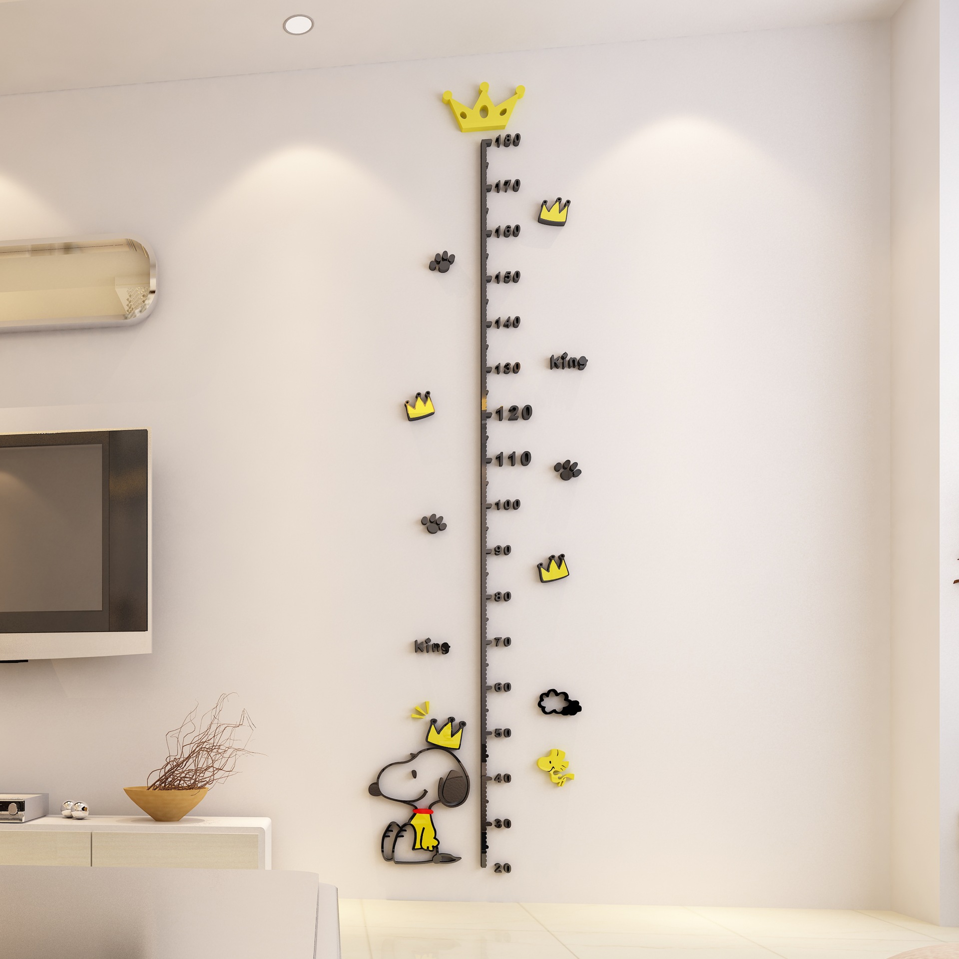 Picture of M187+M188 Snoopy Height Stickers for Kidsren's Room Height Stickers Cartoon Animation Acrylic Wall Stickers