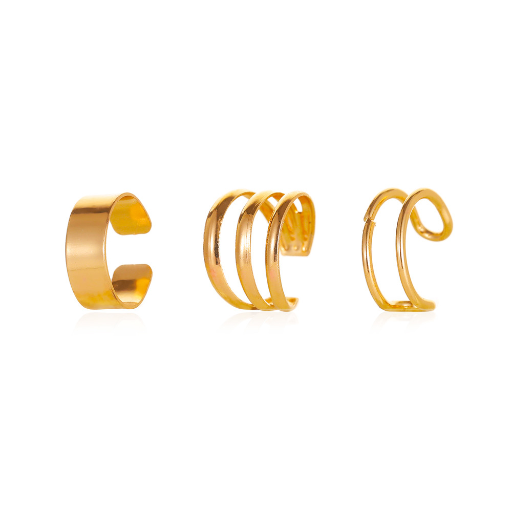 Picture of Korean style ins no hole c type ear clip fashion retro cold wind geometric hoop earrings earrings wholesale ear clip women