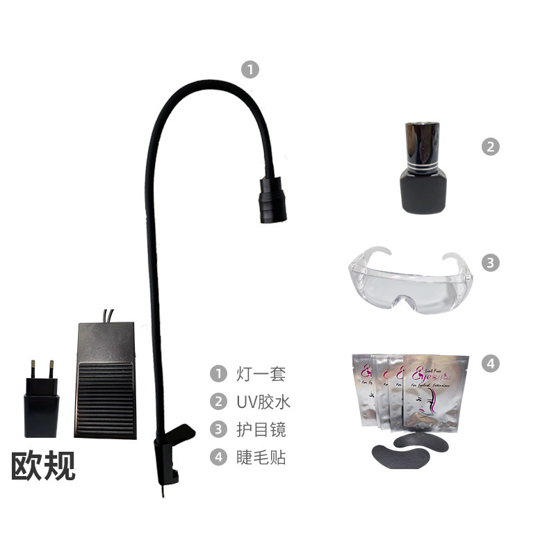 Picture of Cross-Border Uv Eyelash Glue Quick-Drying Lamp Timed Foot-Operated Eyelash Studio Uv Curing Lamp Led White Light Phototherapy Machine