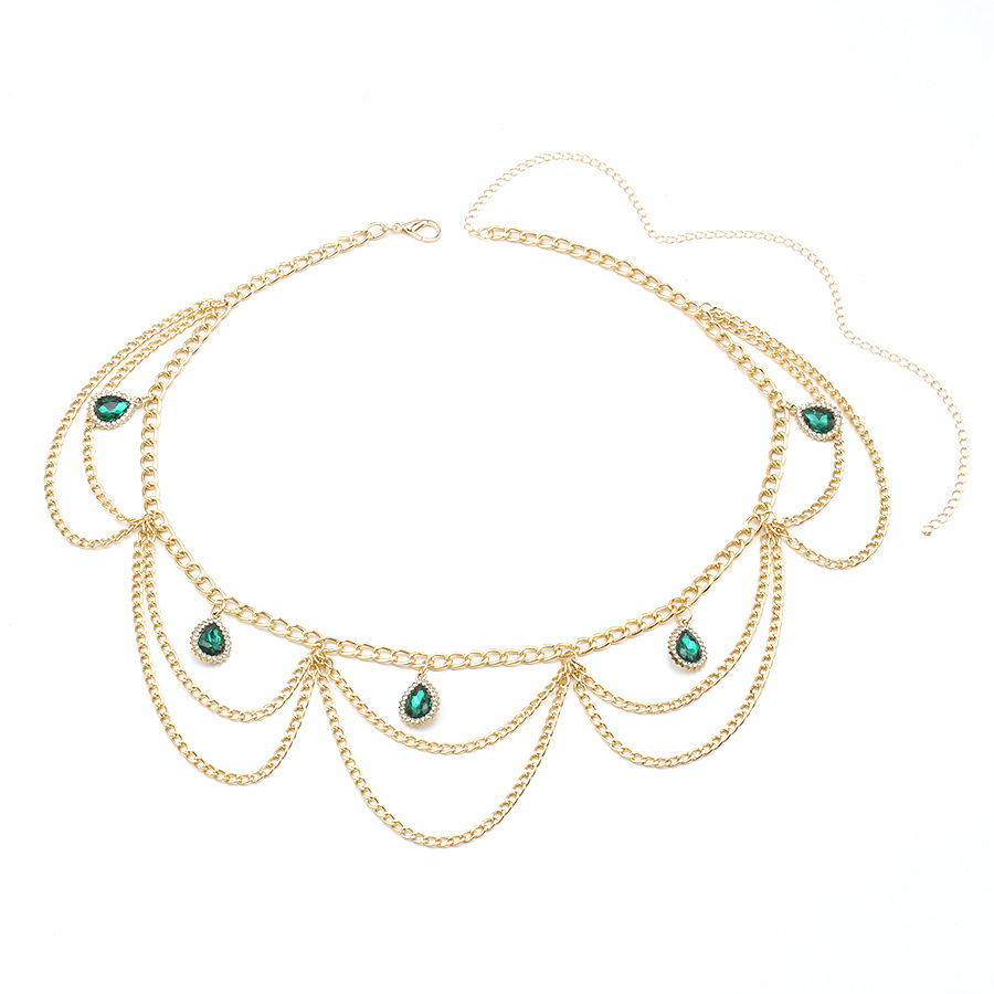 Picture of European and American cross-border punk hip hop multi-layer exaggerated body chain female creative personality imitation pearl pendant waist chain wholesale