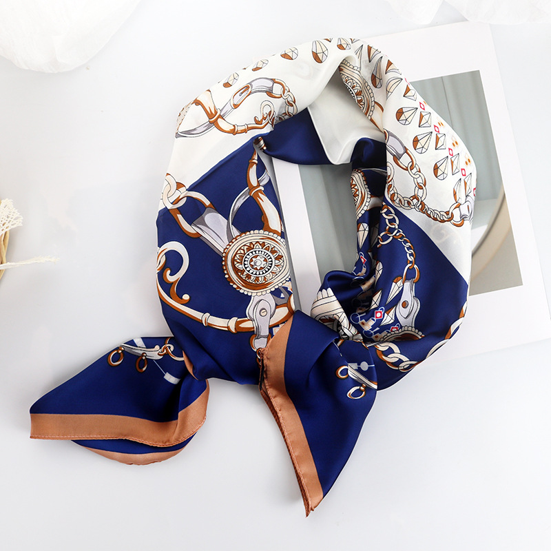 Picture of 90cm Cloud Brocade Square Scarf Hangzhou Silk Scarf Turban Shawl Scarf Women's Summer Outer Wear Spring Autumn Winter