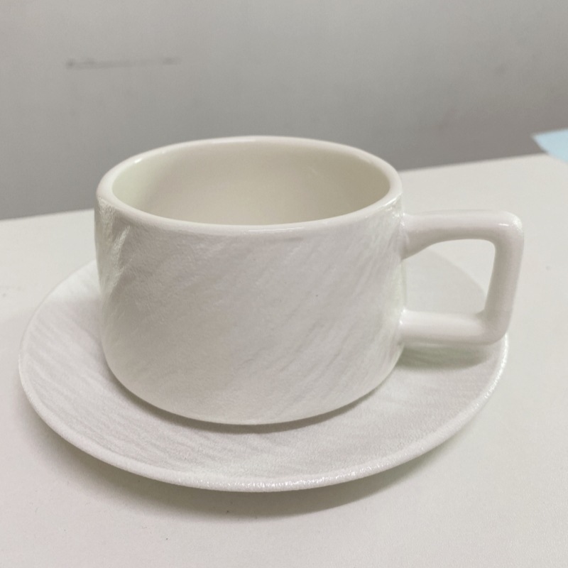 Picture of Casual American Coffee Cup and Saucer Set Rock Pattern Tea Cup Hanging Ear Coffee Cup Home Breakfast Cup Afternoon Tea Cup