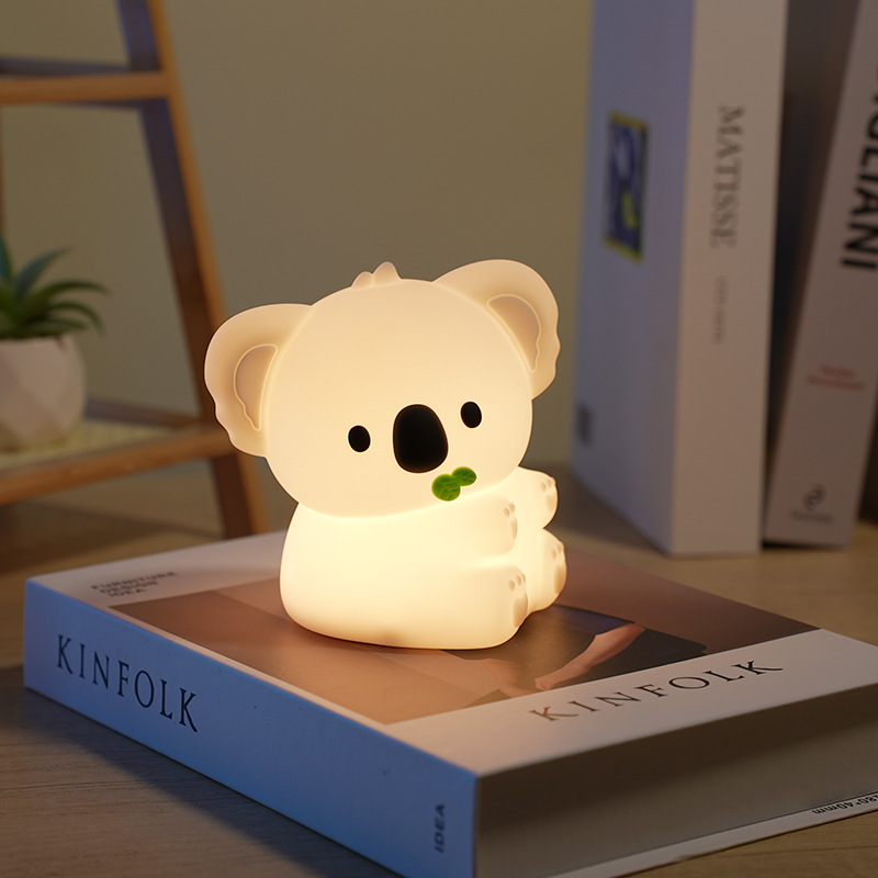 Koala Silicone Night Light USB Charging Colorful Pat Lamp Bedroom Bedside Breastfeeding Atmosphere Table Lamp Children's Gift