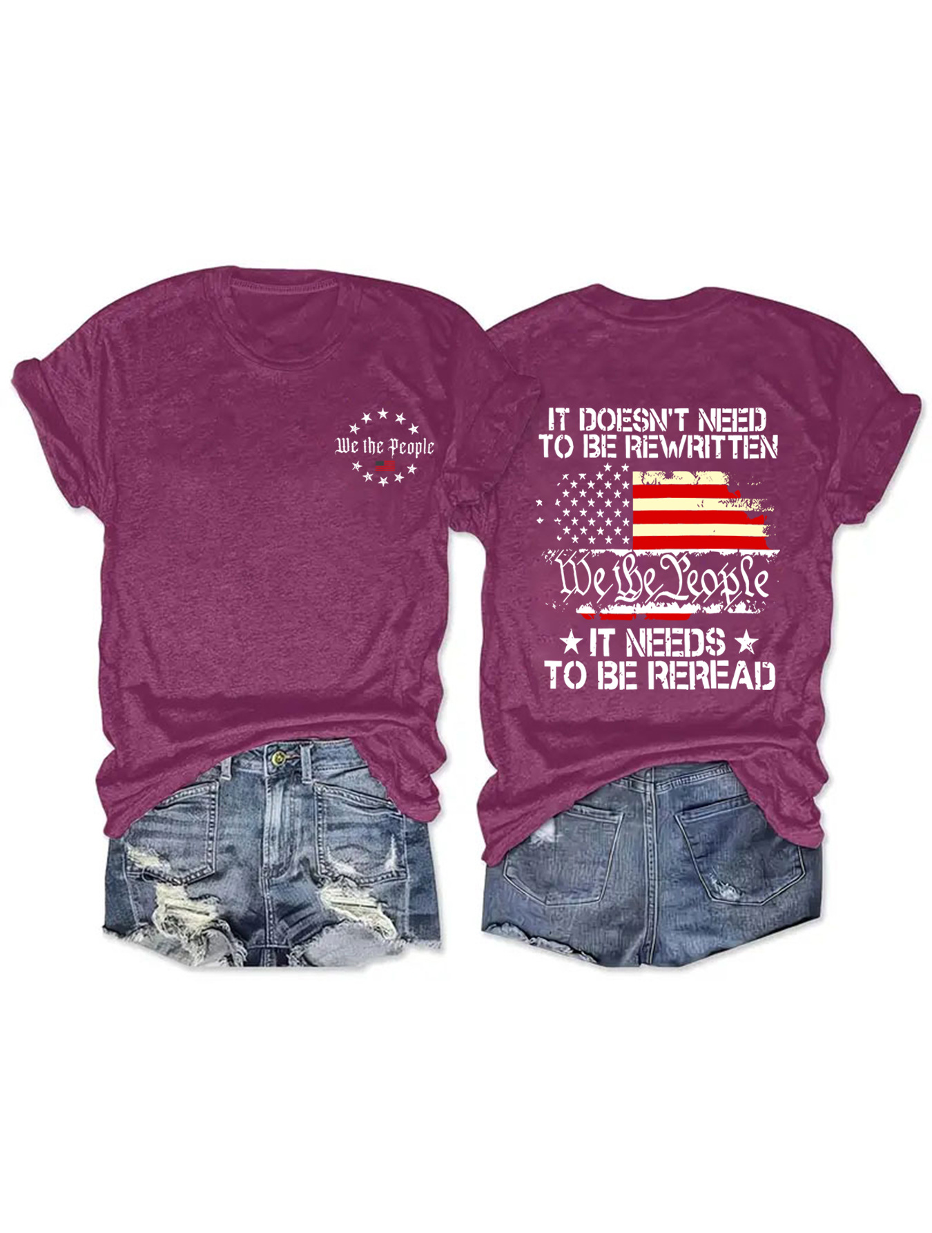 European and American summer women's Independence Day pattern printing round neck short sleeve fashion foreign trade explosion T-shirt