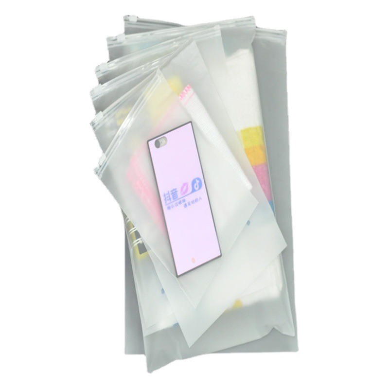 CPE frosted self-sealing bag translucent bone sealing bag clip chain clothing zipper bag underwear plastic packaging bag