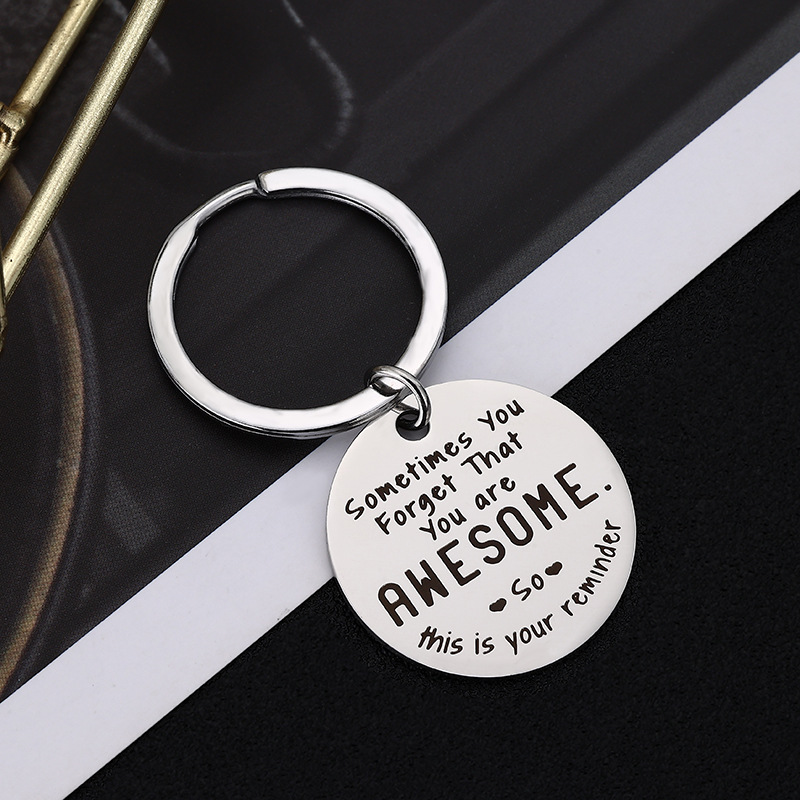 Support to map set stainless steel metal key chain foreign trade hot friends friends lovers inspirational gift