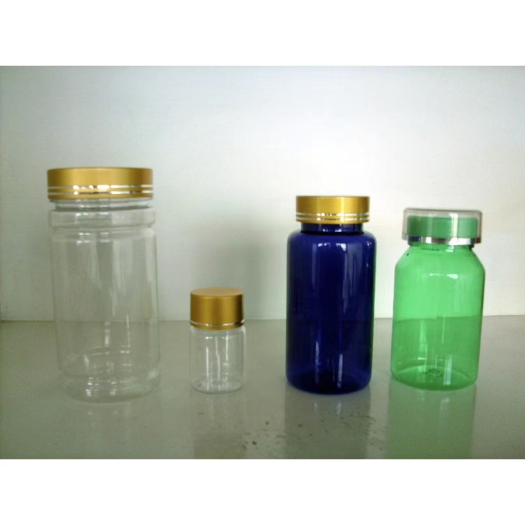 Bronzing Electrochemical Metal Cover Health Care Products Candy Tea Outer Packaging Pin 135g Green Transparent pet Plastic Bottle