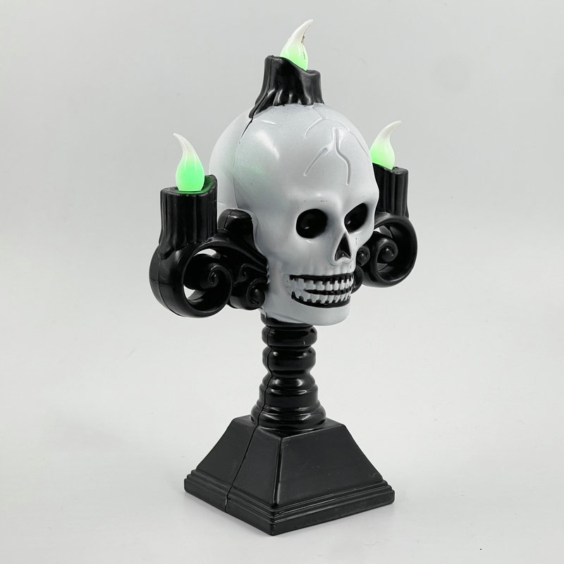 Picture of Halloween candle lamp candle lamp skull lamp ghost hand lamp creative decoration luminous three candles Ghost Head street lamp
