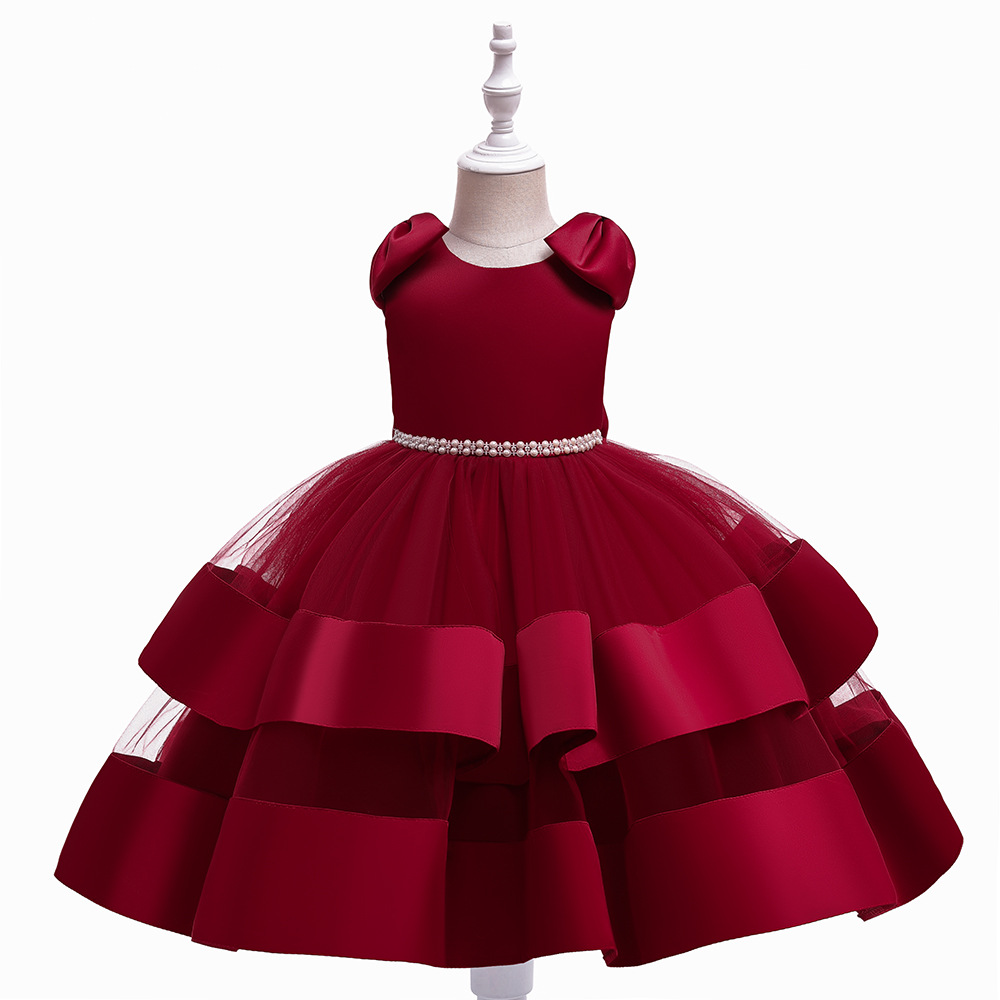 Picture of European and American girls princess dress flower girl dress wedding children's tutu skirt piano performance host evening dress western style